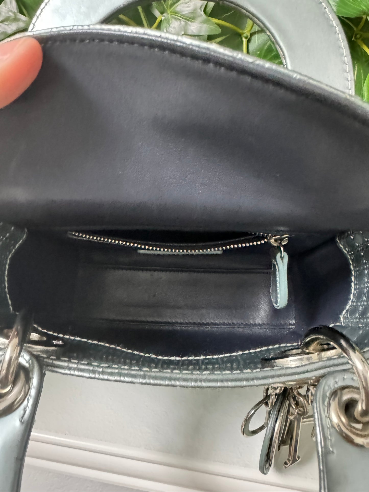 CHRISTIAN DIOR MINI PATENT METALLIC LADY DIOR